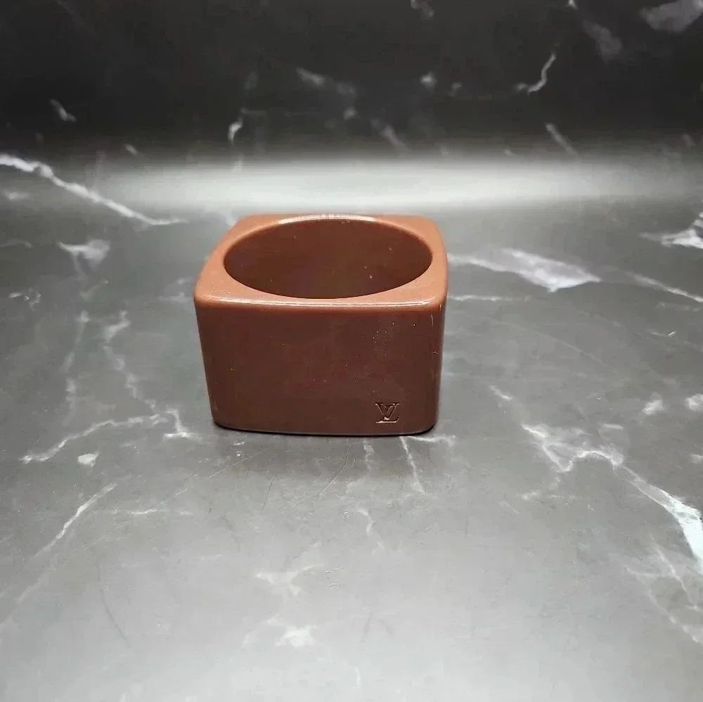 Rare Louis Vuitton Extra Wide Acrylic Brown Bangle - Picture 5 of 6